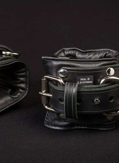 Mr. S Fetters Leather Padded Wrist Restraints Black