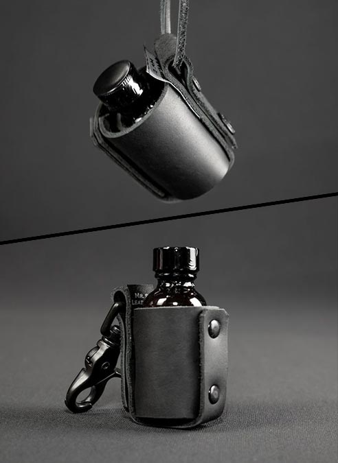 Mr. S Leather Poppers Bottle Holster Black