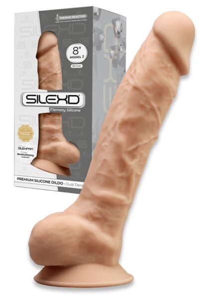 SILEXD Silicone Dildo with Balls Flesh 8 inch