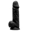 SILEXD Silicone Dildo with Balls Black 9,5 inch