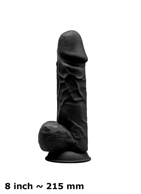 SILEXD Silicone Dildo with Balls Black 9,5 inch