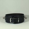 Leather Collar with Spikes Black