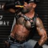 Mr. S Leather Biker Cap with Matte Brim 7 1/2 ~ 60 cm