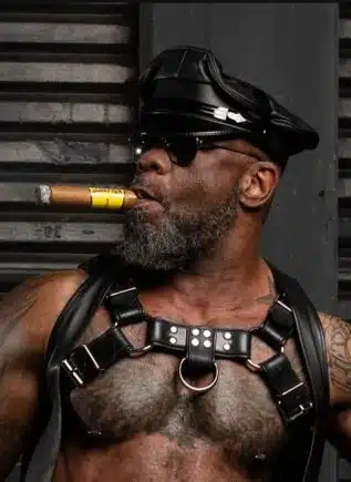 Mr. S Leather Biker Cap with Matte Brim 7 1/2 ~ 60 cm