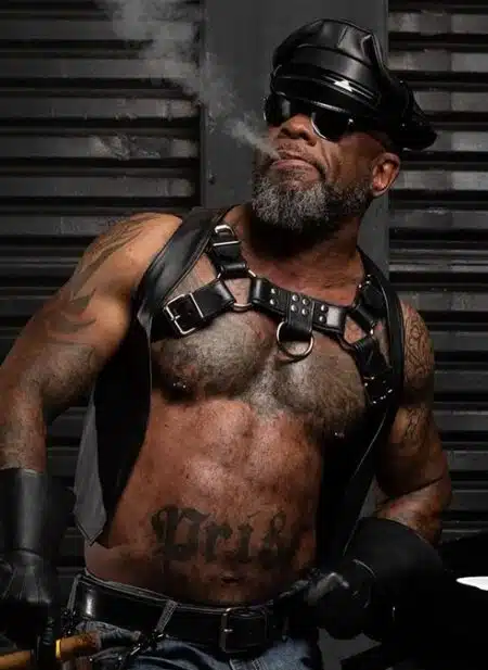 Mr. S Leather Biker Cap with Matte Brim 7 1/2 ~ 60 cm