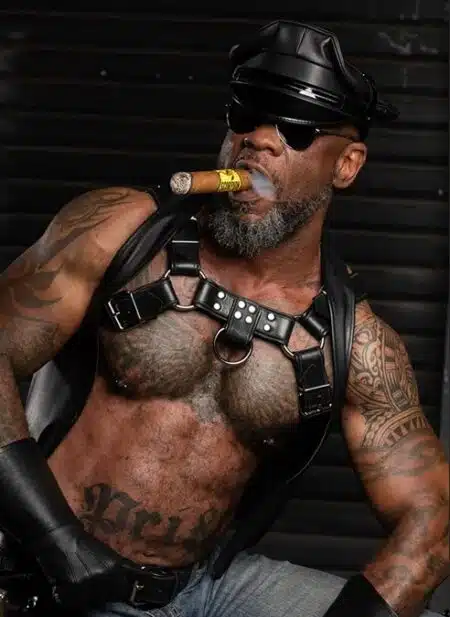 Mr. S Leather Biker Cap with Matte Brim 7 1/2 ~ 60 cm