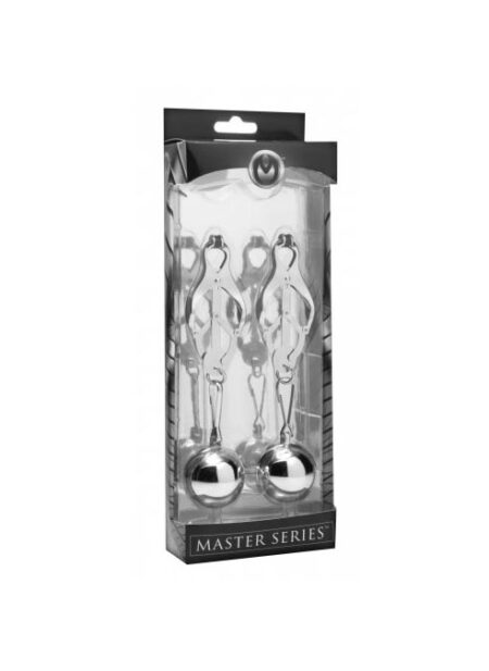 Master Series Deviant Monarch Weighted Nipple Clamps Chrome