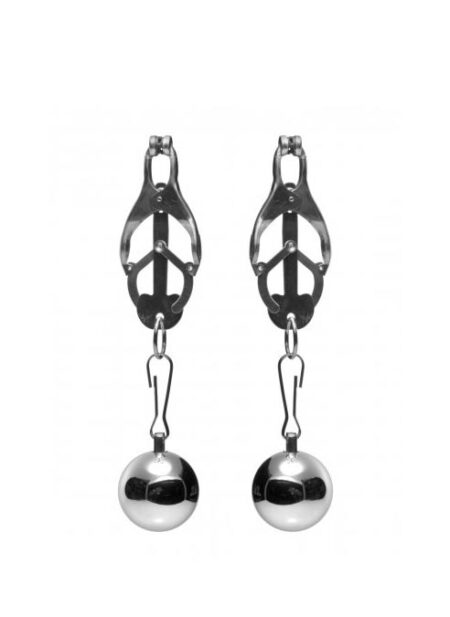 Master Series Deviant Monarch Weighted Nipple Clamps Chrome
