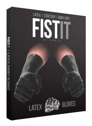 Fist It Short Latex Gloves Pair Black