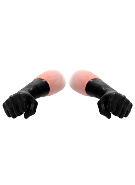 Fist It Short Latex Gloves Pair Black