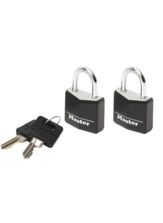 MasterLock 20 mm Black Cover Solid Aluminum Padlock 2-pack