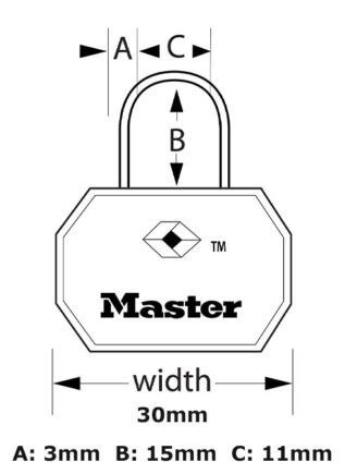 MasterLock 30 mm Aluminium TSA-Accepted Padlock Black 2-pack