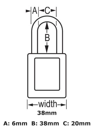 MasterLock 38 mm Dielectric Thermoplastic Padlock Black