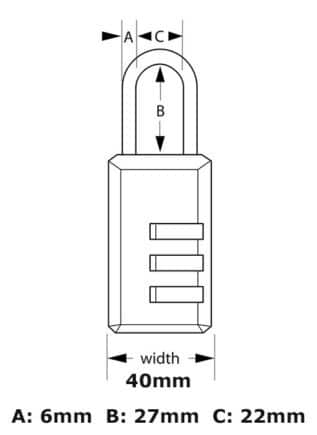 MasterLock 40 mm Combination Padlock Black