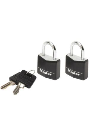 MasterLock 40 mm Black Cover Solid Aluminum Padlock 2-pack