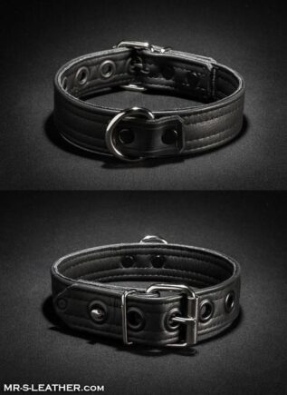 Mr. S Leather Puppy Collar Black