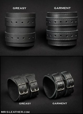 Mr. S Leather Scorpio Wristband Black Greasy Leather