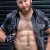 Mr. S Leather Piped Short Sleeve Police Shirt White Small