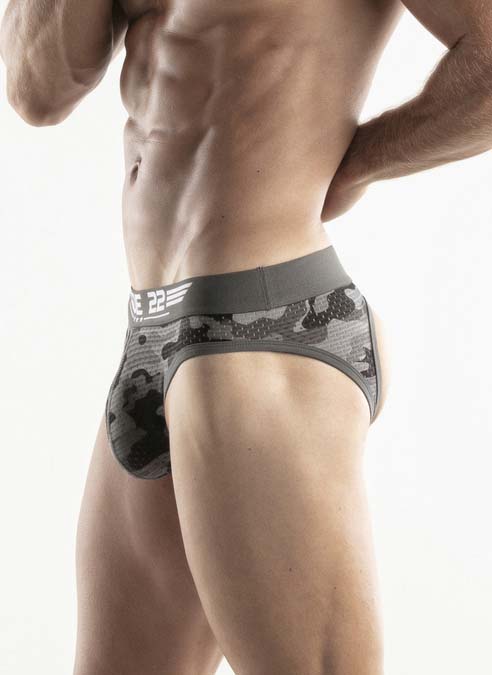 CODE 22 Army Bottomless Brief Grey Camo Extra large