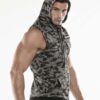 CODE 22 Cargo Sleeveless Hoody Grey Camo Large
