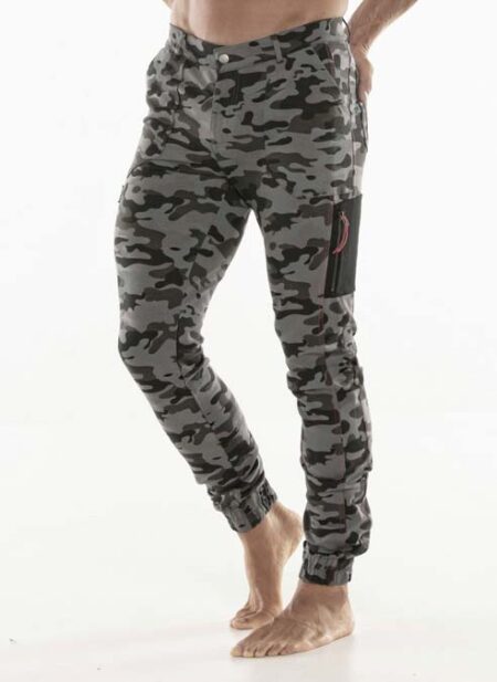 CODE 22 Stretch Cargo Pants Grey Camo Size 36