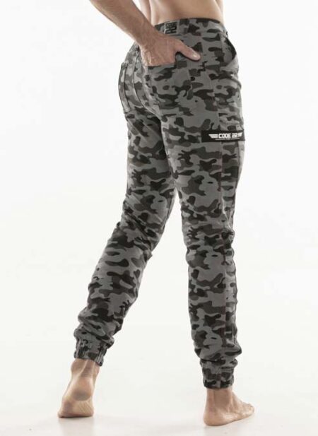 CODE 22 Stretch Cargo Pants Grey Camo Size 36