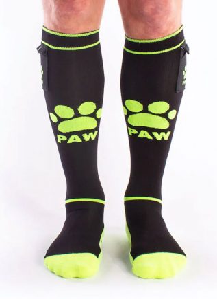 Brutus Puppy Paw Socks with Pocket Lime