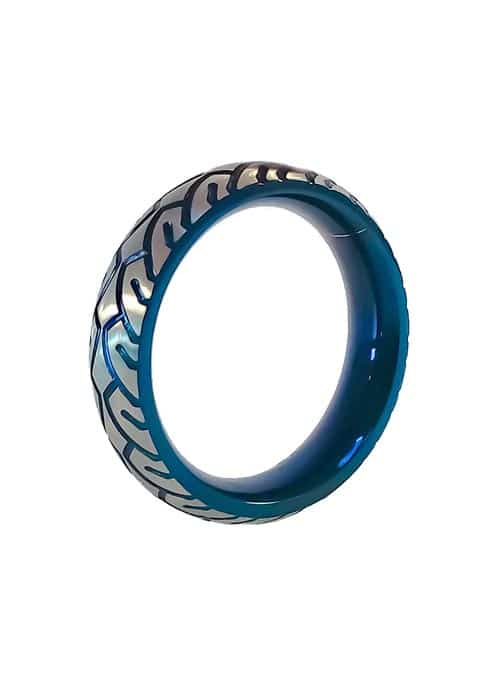 Black Label Blue Racer Stainless Steel Cock Ring 40 mm