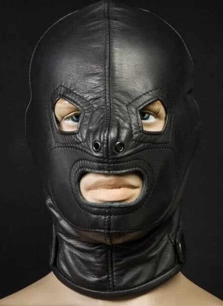 Mr. S Leather Rear-Zip Hood - Open Eyes/Open Mouth