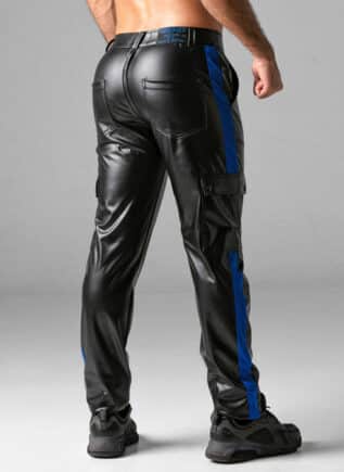 Locker Gear Leatherette Cargo Pants Blue Extra large