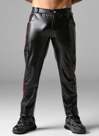 Locker Gear Leatherette Cargo Pants Red Medium