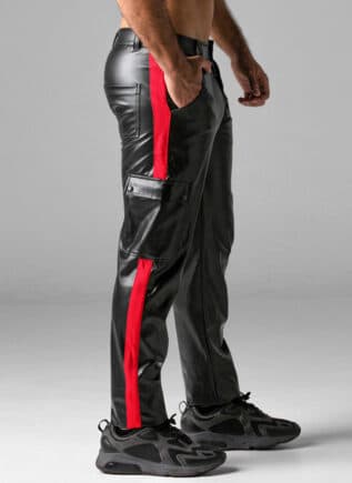 Locker Gear Leatherette Cargo Pants Red Medium