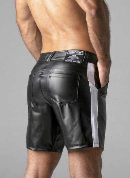 Locker Gear Leatherette Shorts White Extra large