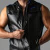 Locker Gear Leatherette Sleeveless Hoody Blue Extra large