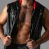 Locker Gear Leatherette Sleeveless Hoody Red Extra large