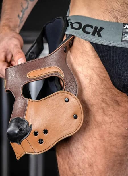 Mr. S Leather Bone Hound Puppy Muzzle Brown