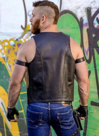 Mr. S Leather Classic Bar Vest Small