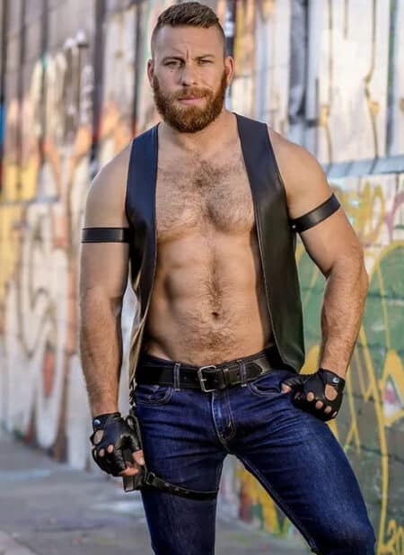 Mr. S Leather Classic Bar Vest Small