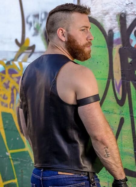 Mr. S Leather Classic Bar Vest Small