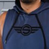 Mr. S Gym Class Sleeveless Hoodie Blue Small