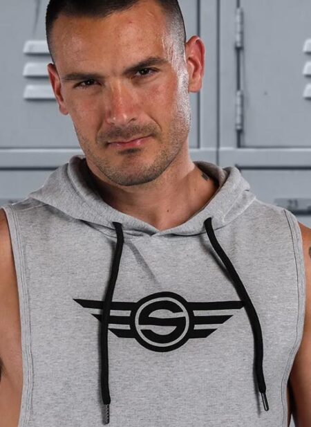 Mr. S Gym Class Sleeveless Hoodie Grey Large