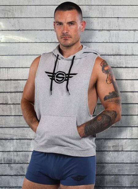 Mr. S Gym Class Sleeveless Hoodie Grey Large