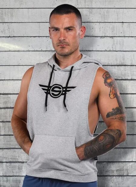 Mr. S Gym Class Sleeveless Hoodie Grey Large