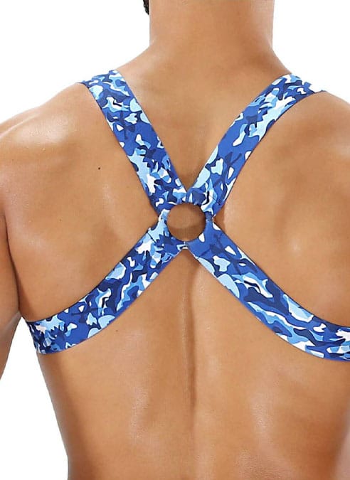 ToF Paris Fetish Harness Blue Camo Medium/Large