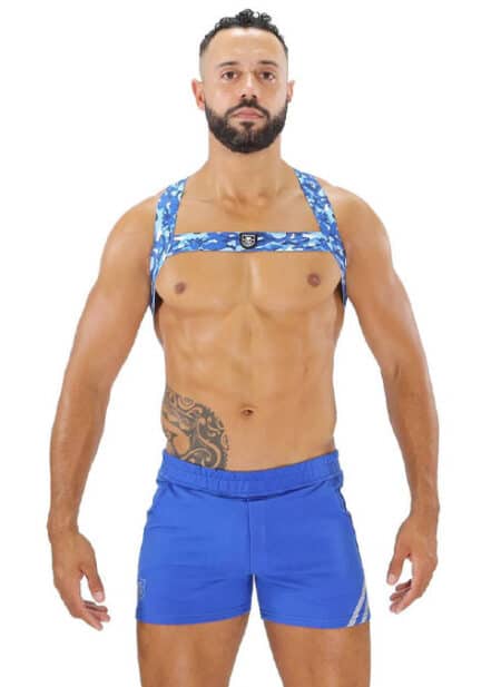 ToF Paris Fetish Harness Blue Camo Medium/Large