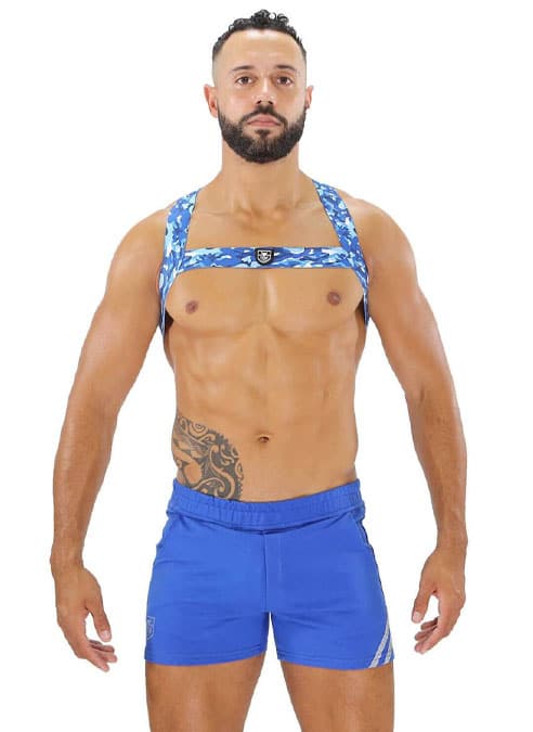 ToF Paris Fetish Harness Blue Camo Medium/Large