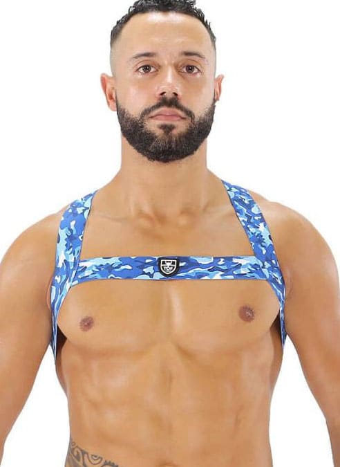 ToF Paris Fetish Harness Blue Camo Medium/Large