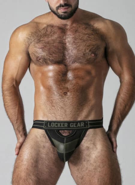Locker Gear Jockstrap Front Opening Khaki Small