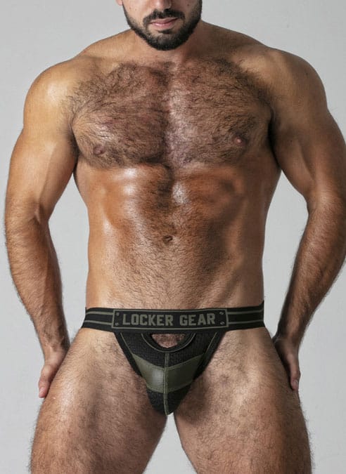Locker Gear Jockstrap Front Opening Khaki Small