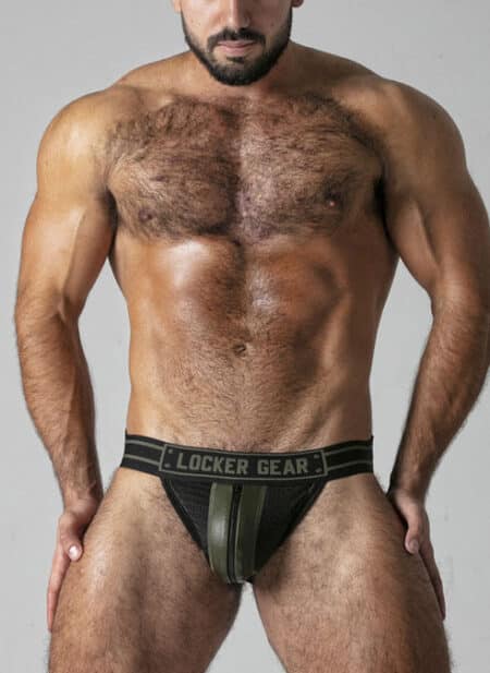Locker Gear Jockstrap with Zipper Khaki Small